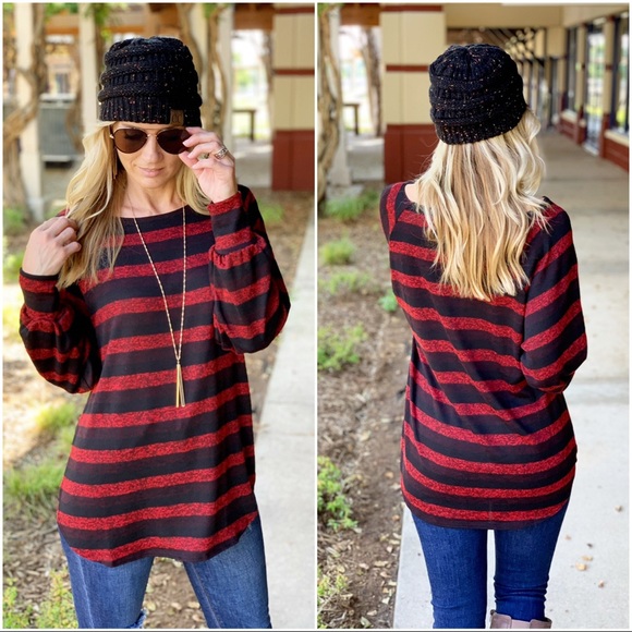 LAST ONE✨Better Get Going Tunic-Red/Black - Picture 2 of 4